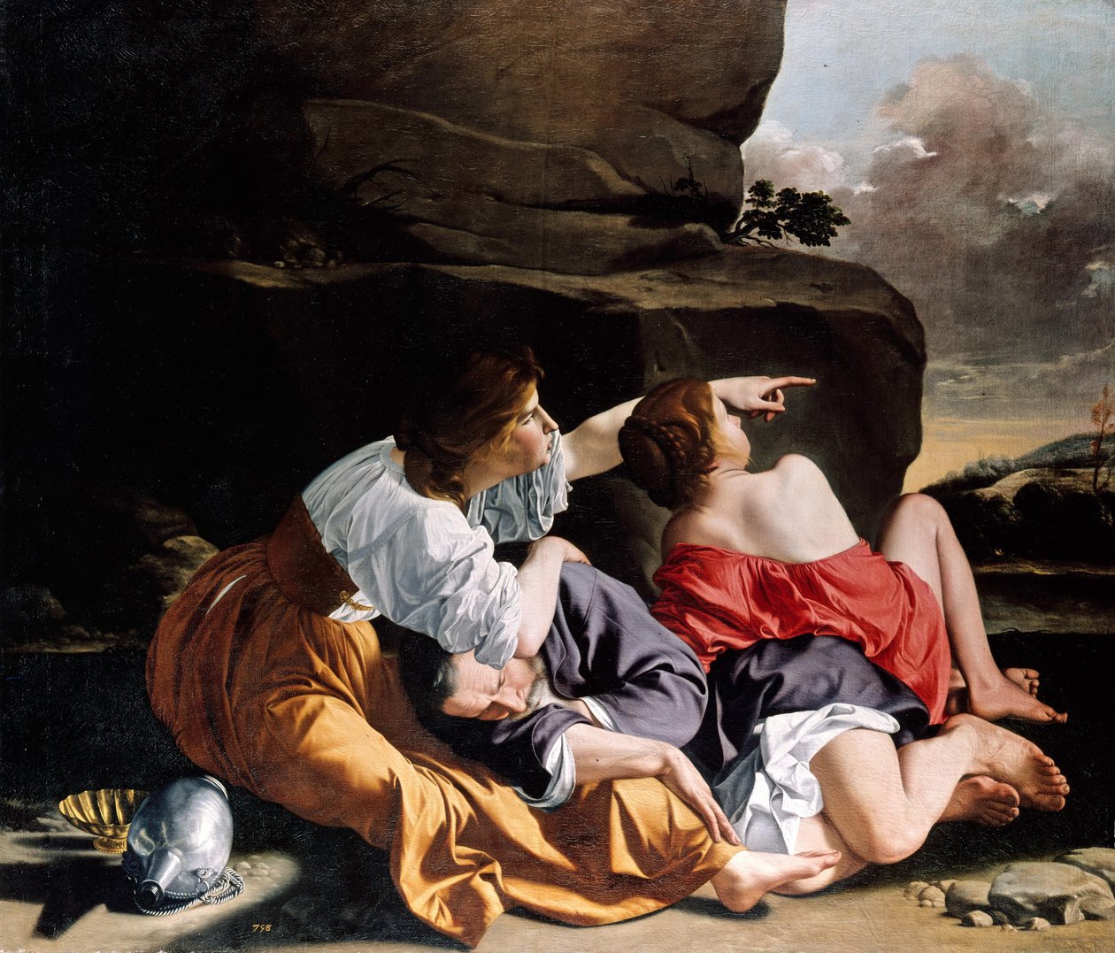 Lot og hans døtre af Orazio Gentileschi