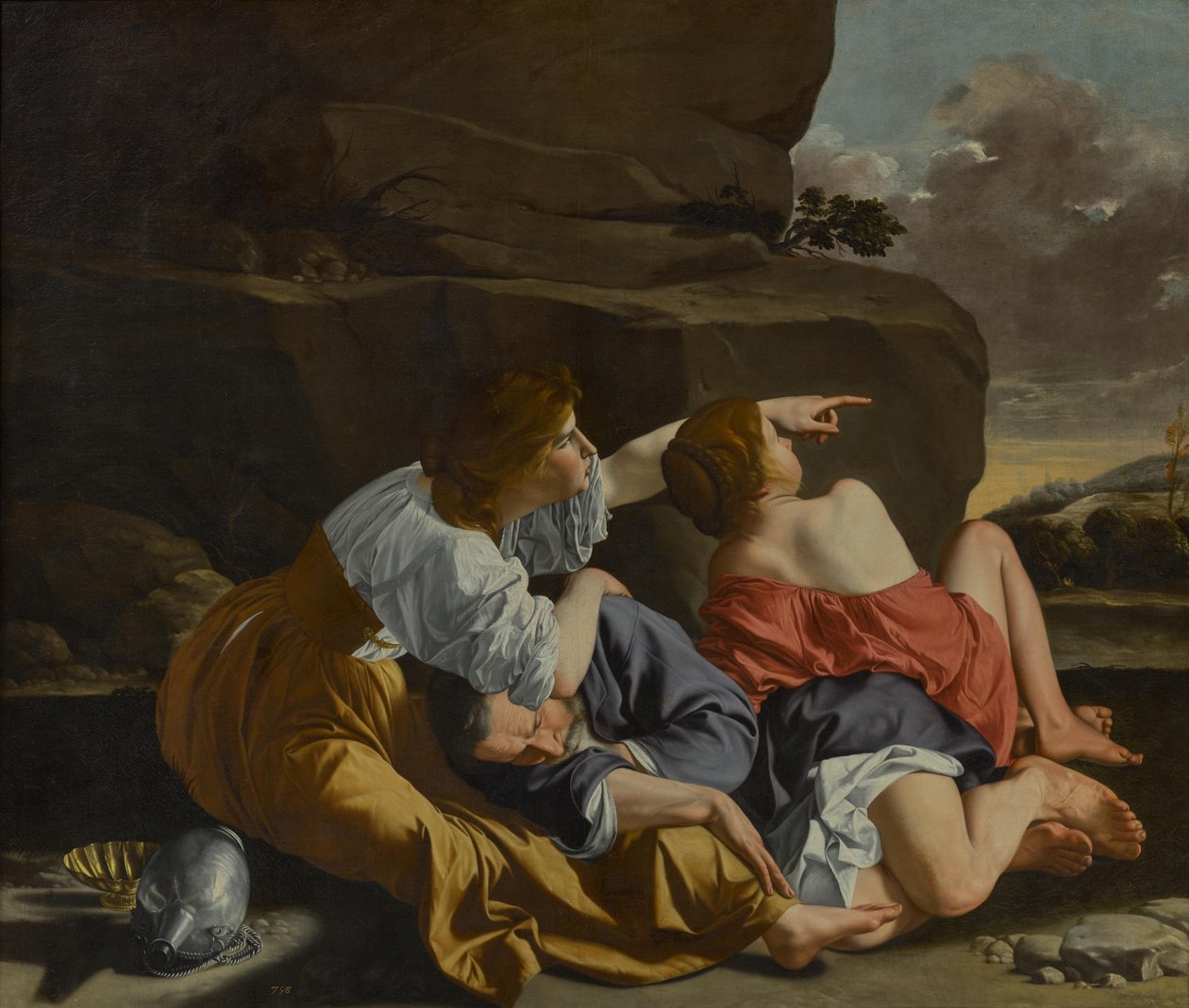 Lot og hans døtre af Orazio Gentileschi
