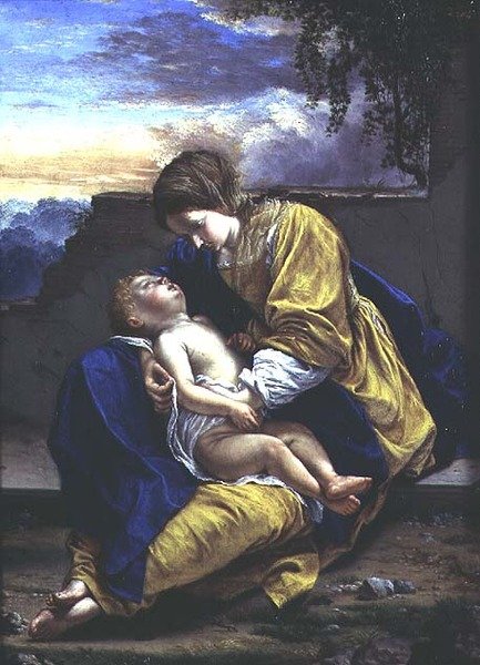 Madonna og barn af Orazio Gentileschi