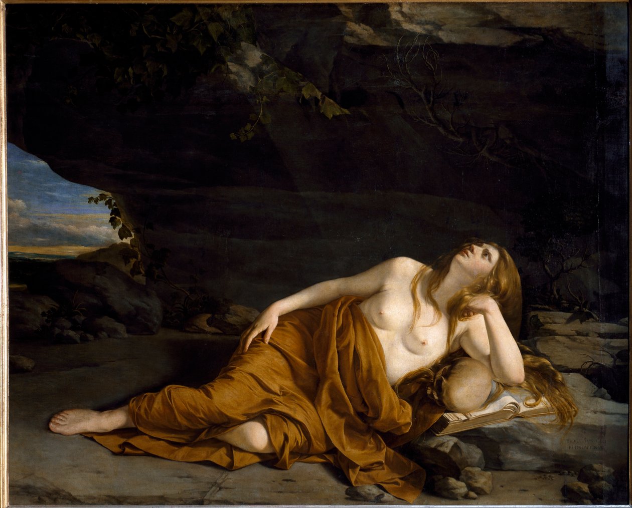 Mary Magdalene penitent (olie på lærred af Orazio Gentileschi