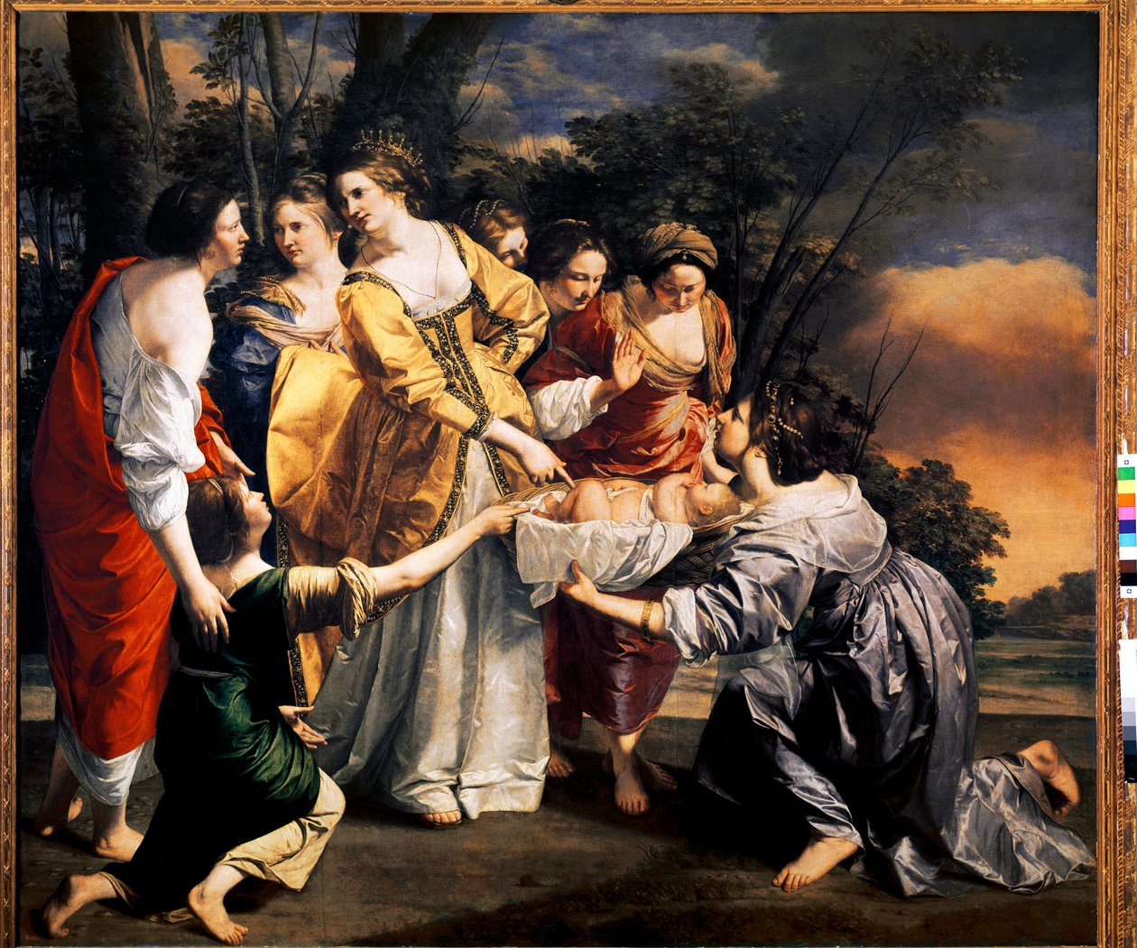 Moses redder Nilens vand (olie på lærred af Orazio Gentileschi