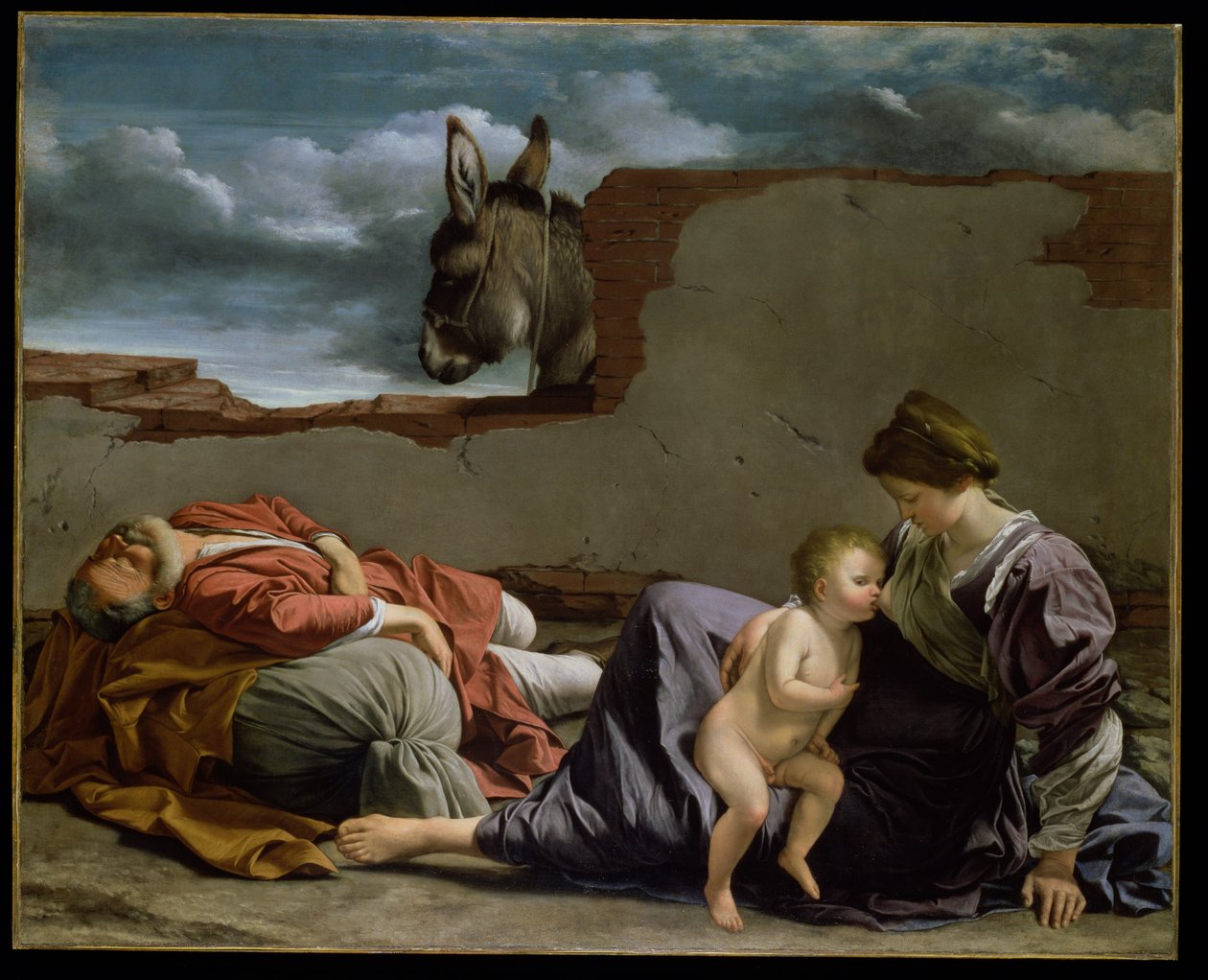 Hvil på flugten til Egypten, 1615-1621 af Orazio Gentileschi