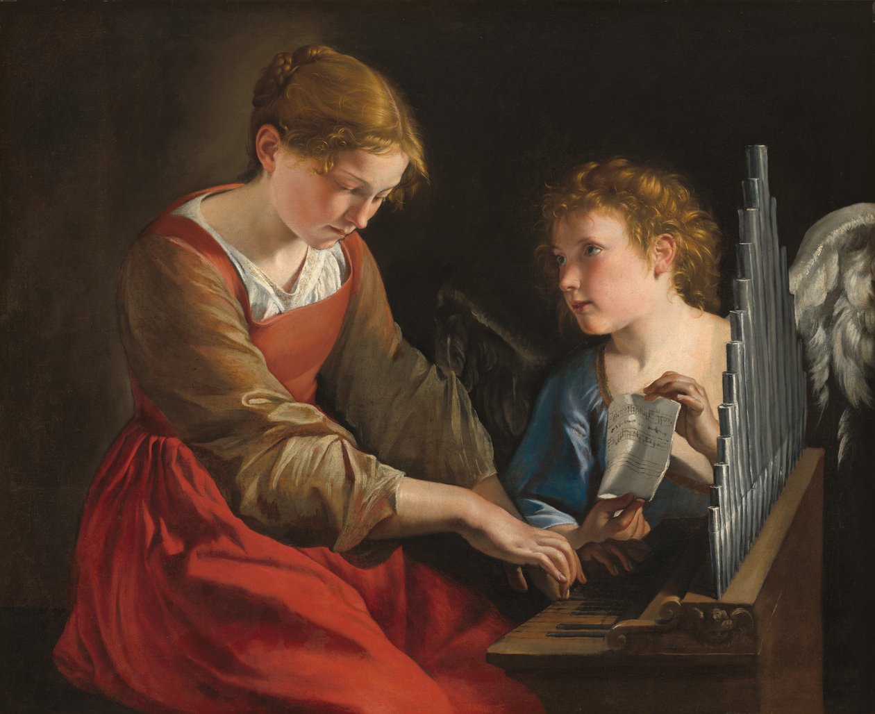 Sankt Cecilia og en engel, ca. 16171618 og ca. 16211627 af Orazio Gentileschi