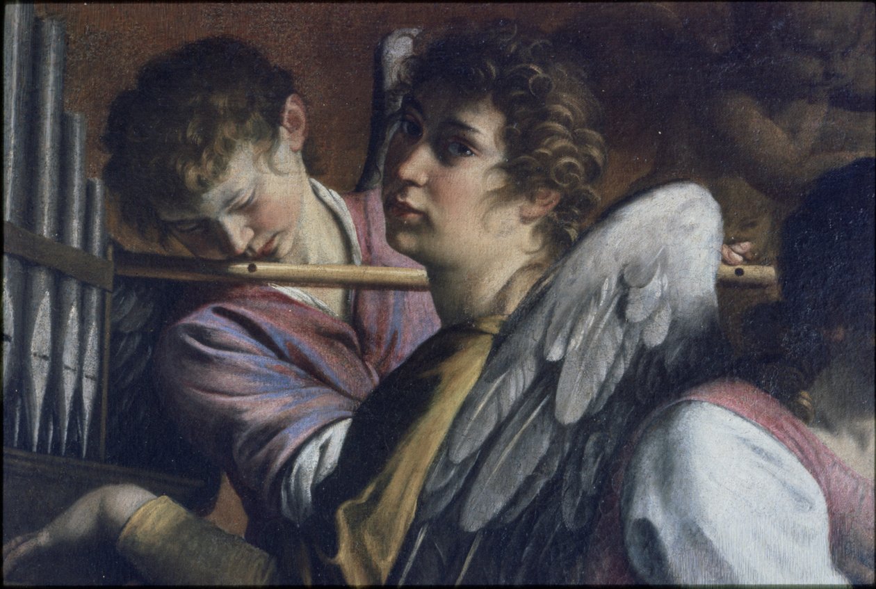 Omskæringen. Detalje: Artemisia Gentileschi som Saint Cecilia, ca. 1620. af Orazio Gentileschi