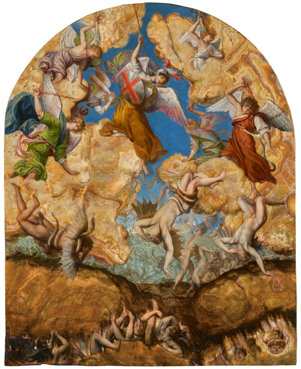 The Fall of the Rebel Angels, ca 1601. af Orazio Gentileschi
