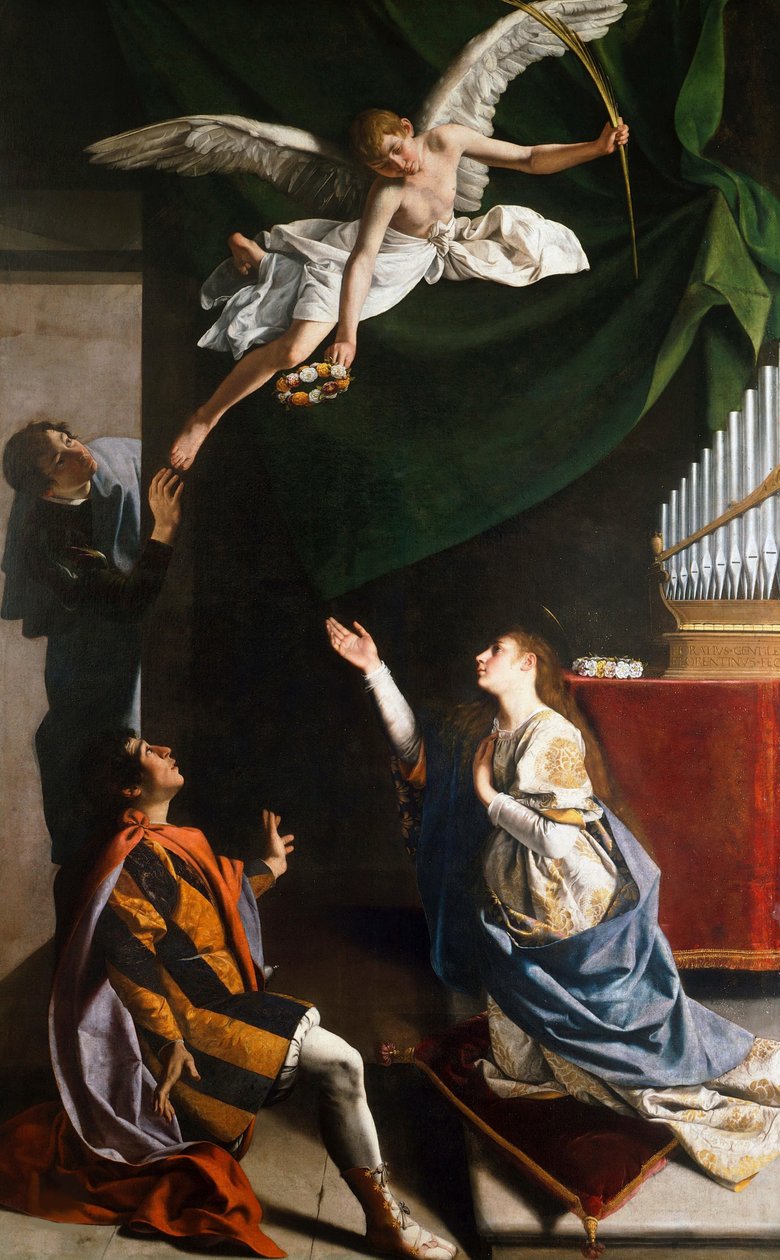De hellige martyrer Cecilia, Baldrian og Tiburtius, 1606-1607. af Orazio Gentileschi