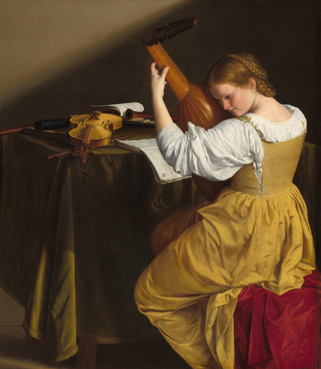 Lutespilleren, ca. 16121620. af Orazio Gentileschi
