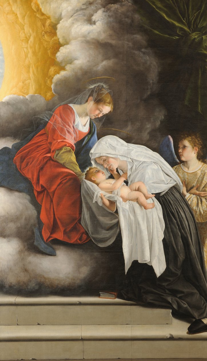 Jomfruen og barnet med den hellige Frances af Rom, 1615-1618. af Orazio Gentileschi