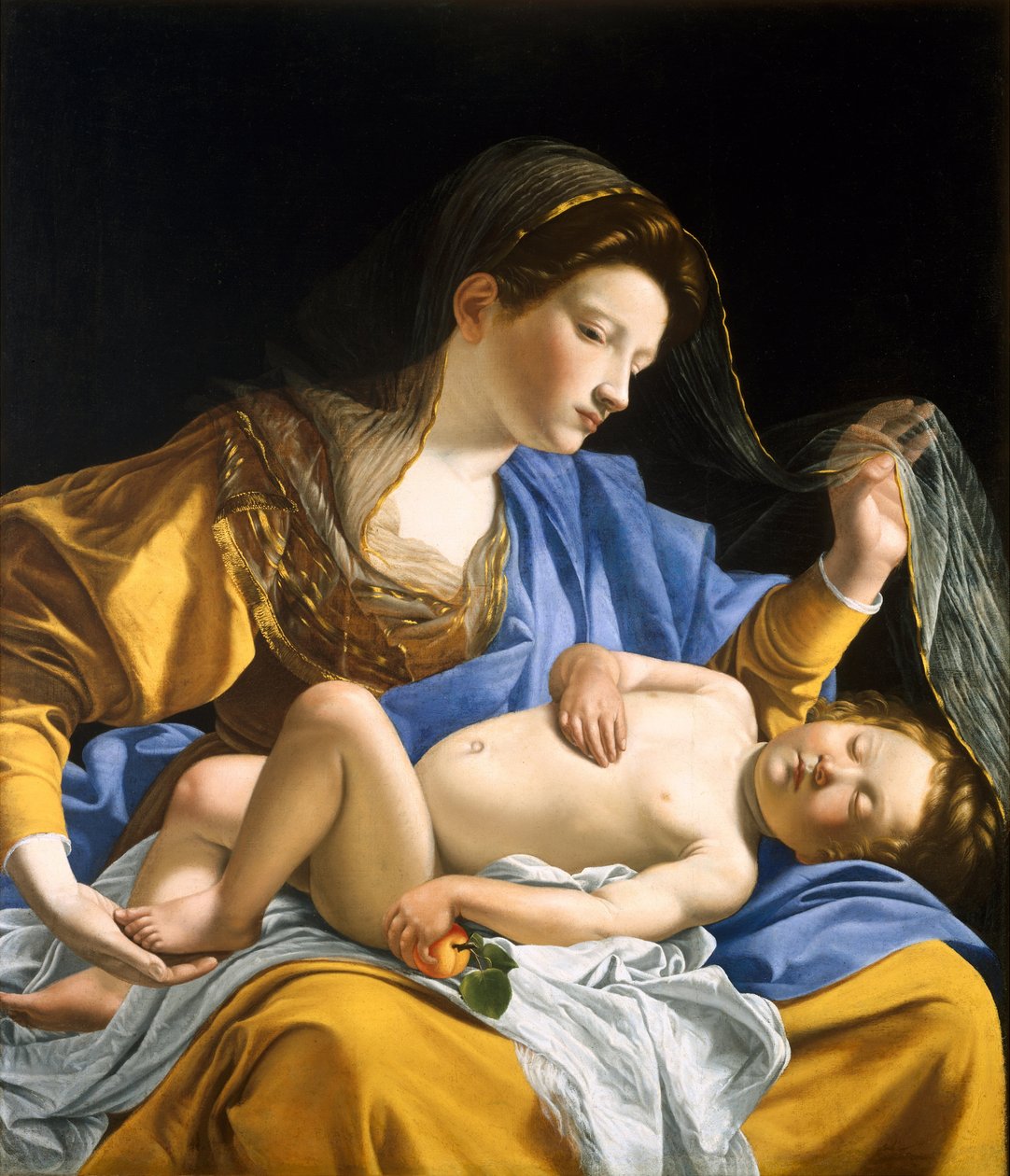 Jomfruen med det sovende Kristusbarn af Orazio Gentileschi