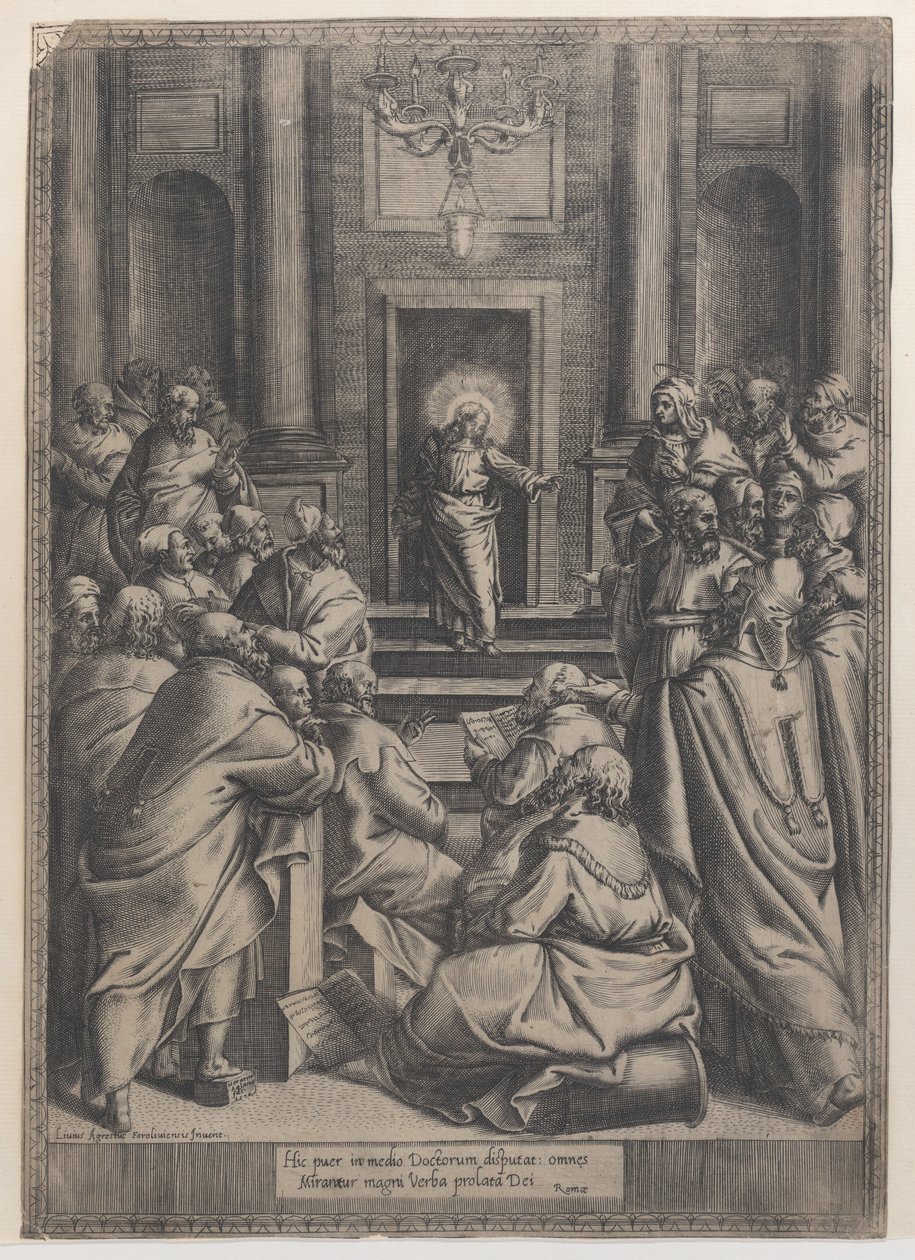 Kristus disputerer i templet, 1568-77., 1568-77. af Orazio de Sanctis