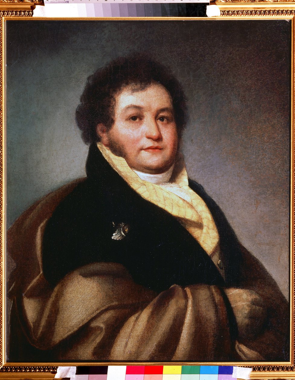Portræt af grev Vasili Musin-Pushkin-Bruce (Moussin Pouchkine Bruce) (1773-1836) (Portræt af grev Vasili Musin Pushkin Brus). Maleri af Oreste Adamovich Kiprensky (Kiprenski) (1782-1836), olie på lærred af Orest Adamovich Kiprensky