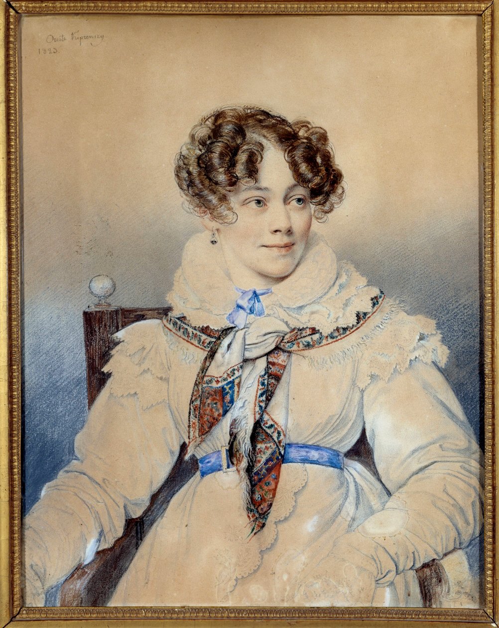 Portræt af forfatteren Sophie Rostopchine (1799-1874), grevinde af Segur Tegning af Orest Adamovich Kiprensky (Kiprenski) (1778-1836) af Orest Adamovich Kiprensky