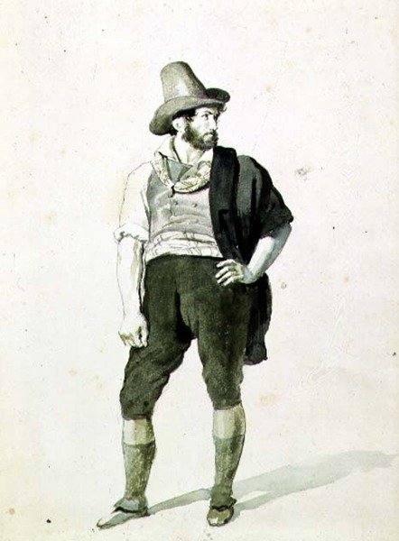 Den unge italiener, ca. 1834 (akvarel) af Orest Adamovich Kiprensky