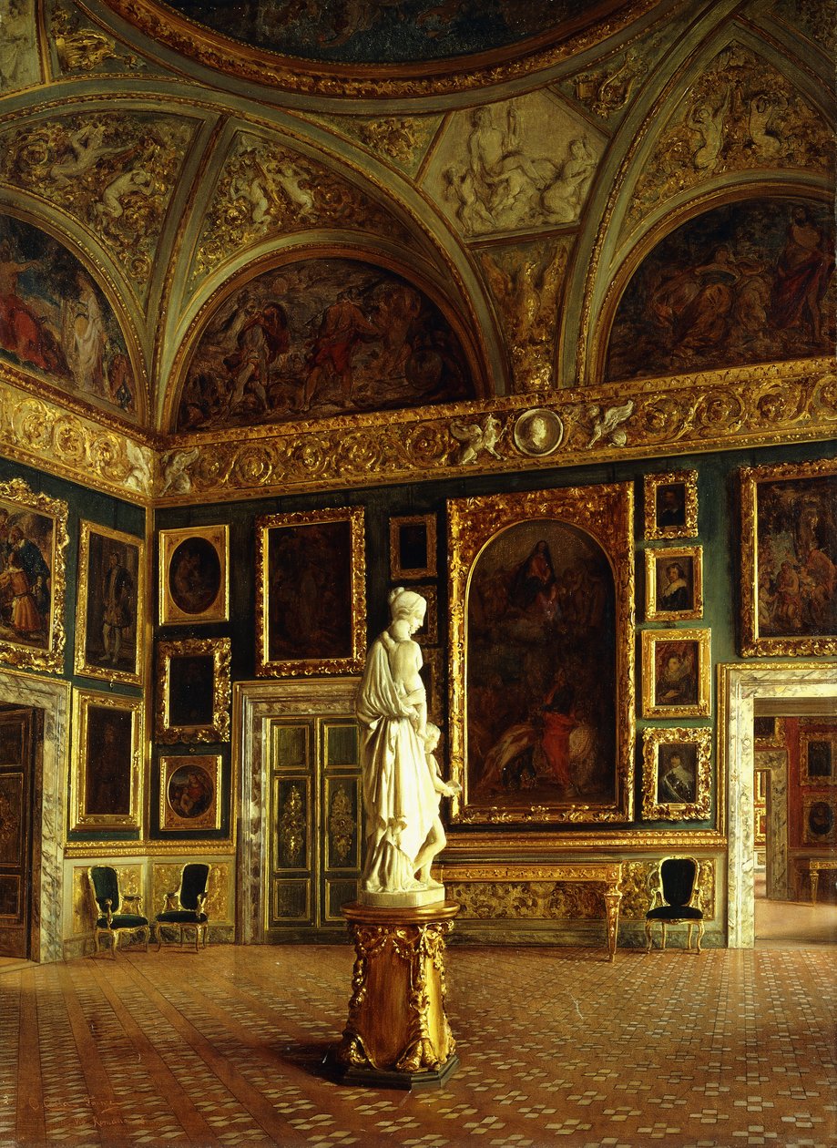 Et værelse i Pitti Palace (olie på lærred) af Oreste Costa