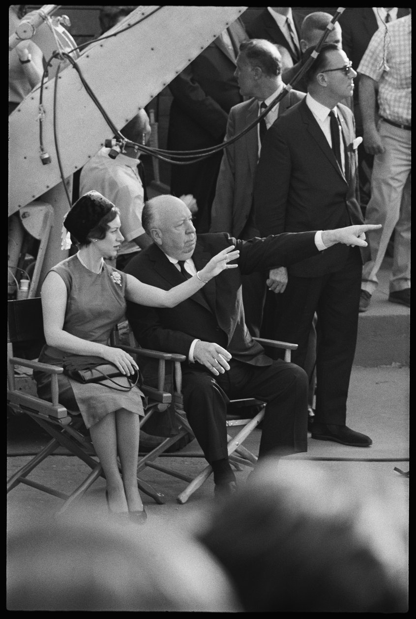 Prinsesse Margaret og Alfred Hitchcock på settet til 