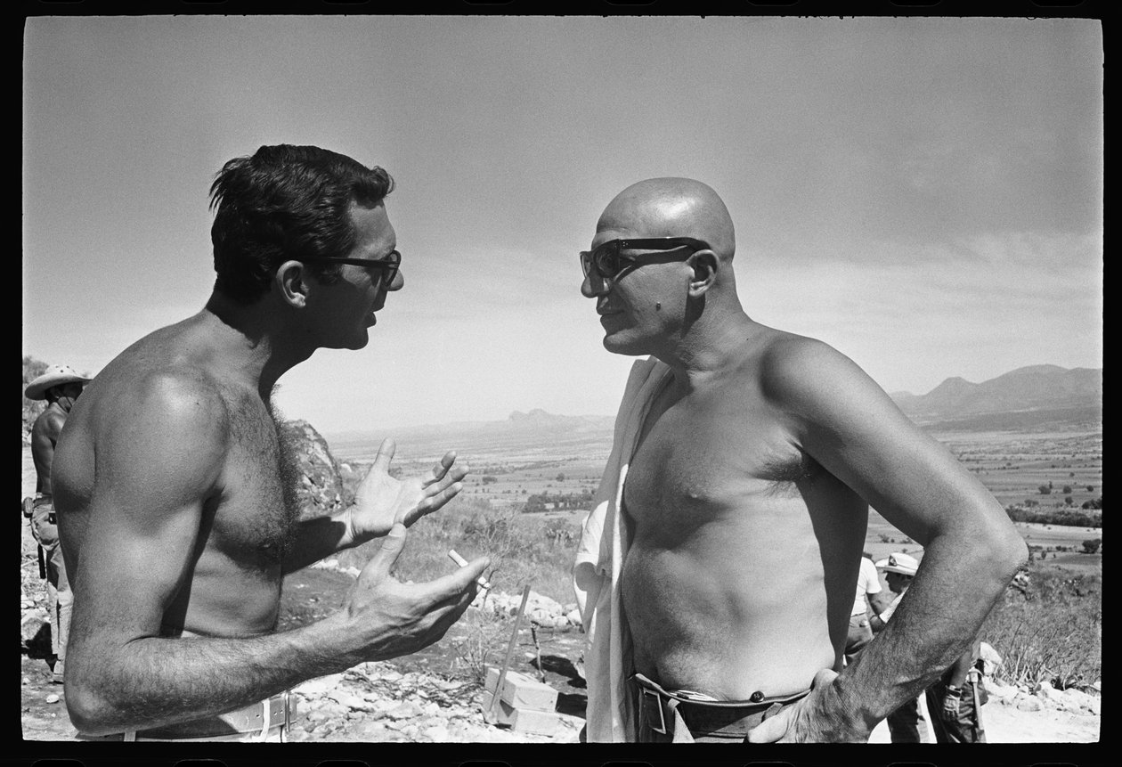 Sydney Pollack og Telly Savalas på sættet af 