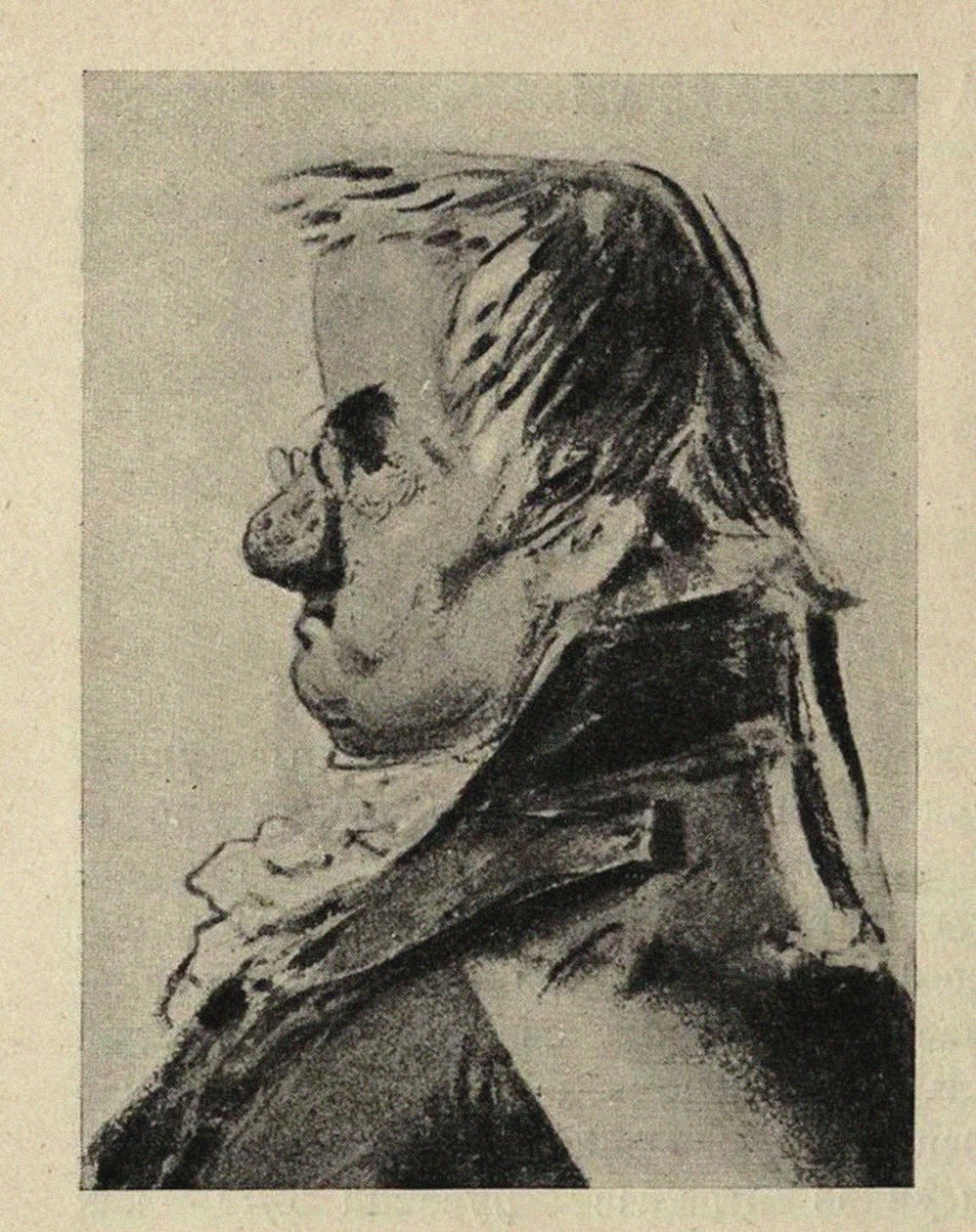 Portrætkarikatur af arkitekten Giacomo Quarenghi 1744-1817, 1810