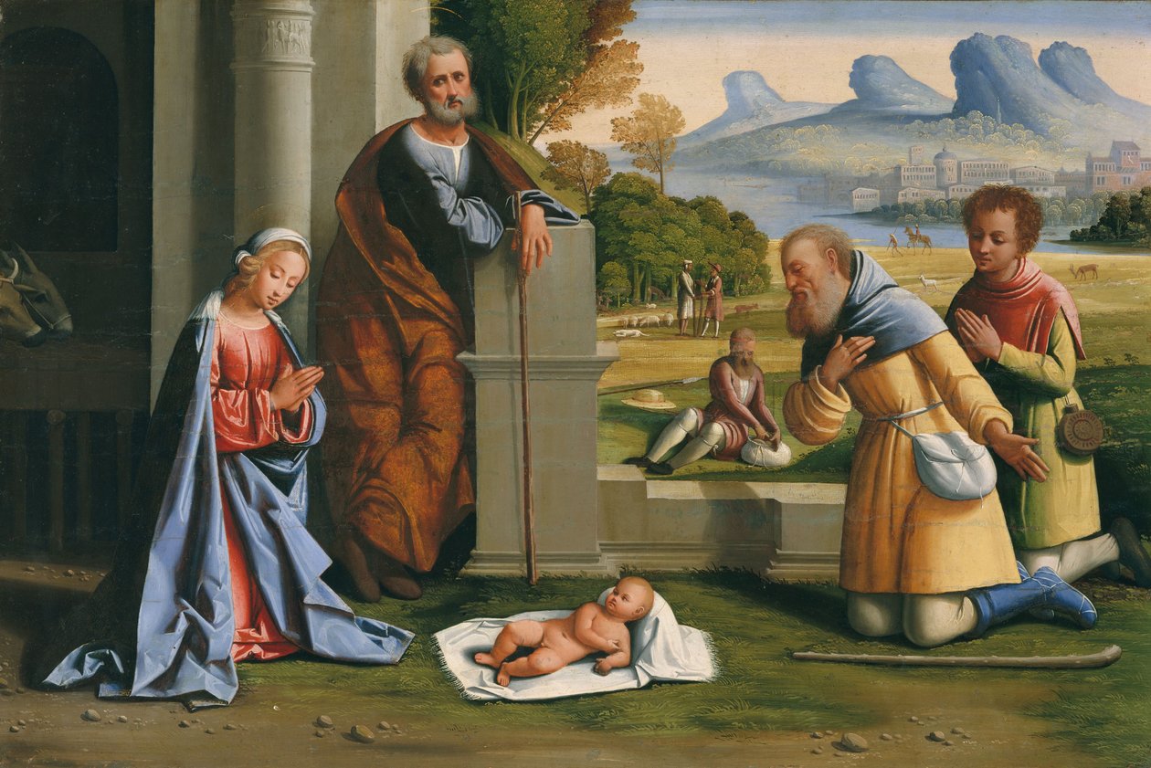 Hyrdernes tilbedelse, c.1530 af Ortolano