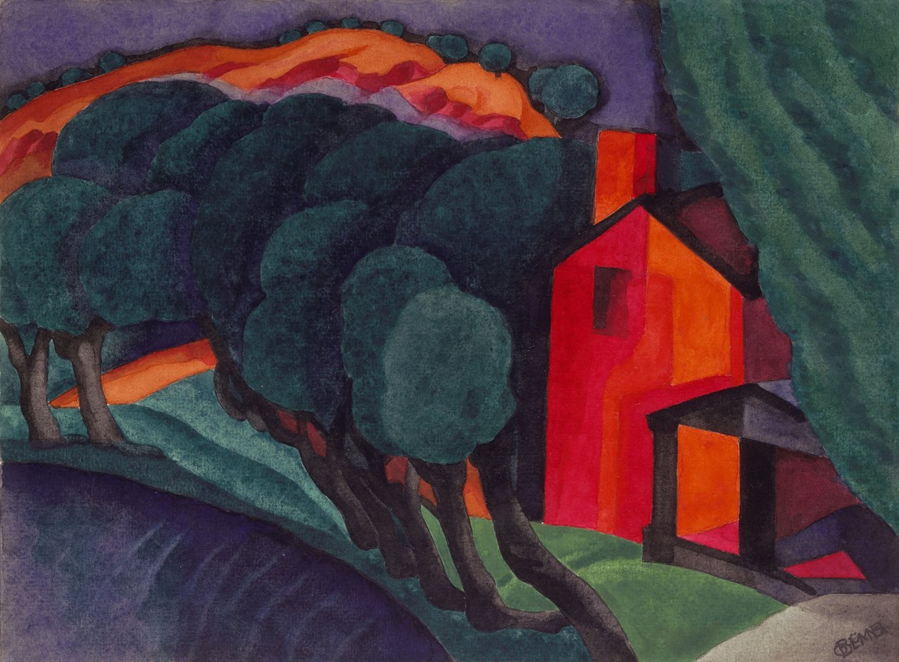 Glødende nat, 1924 af Oscar Florianus Bluemner