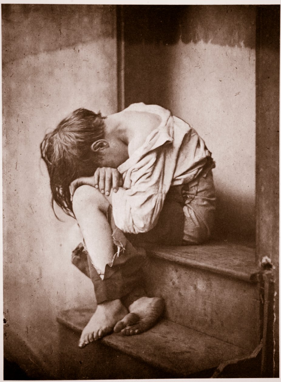 En aften i byen, hjemløs, ca. 1857 (fotogravure) af Oscar Gustav Rejlander