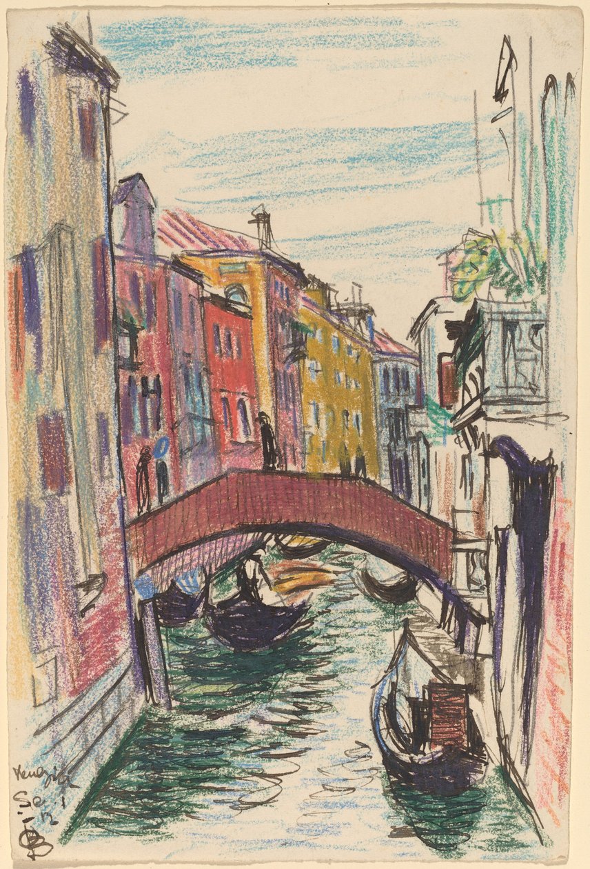 Kanal, Venedig af Oscar F. Bluemner