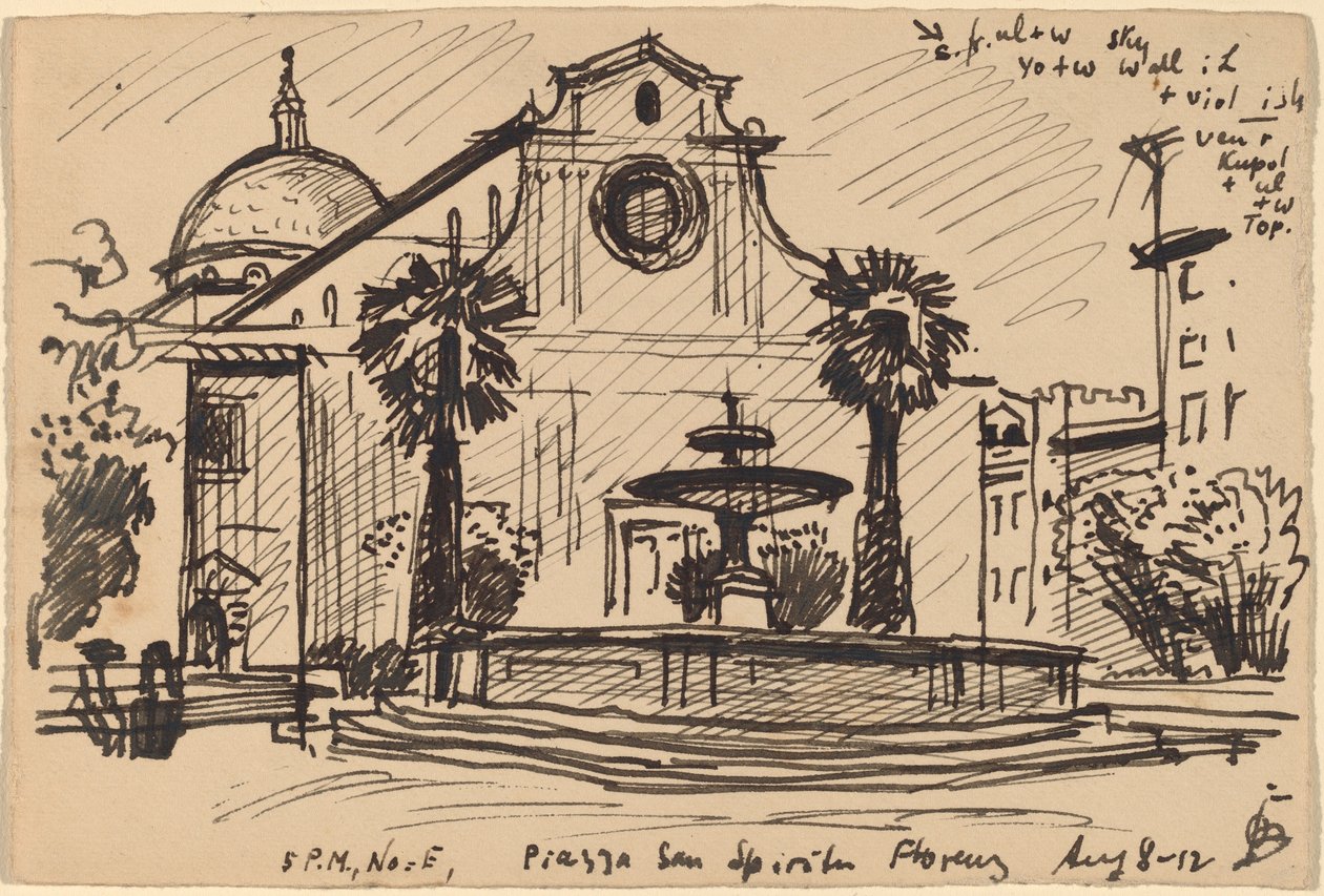 Piazza S. Spirito, Firenze af Oscar F. Bluemner