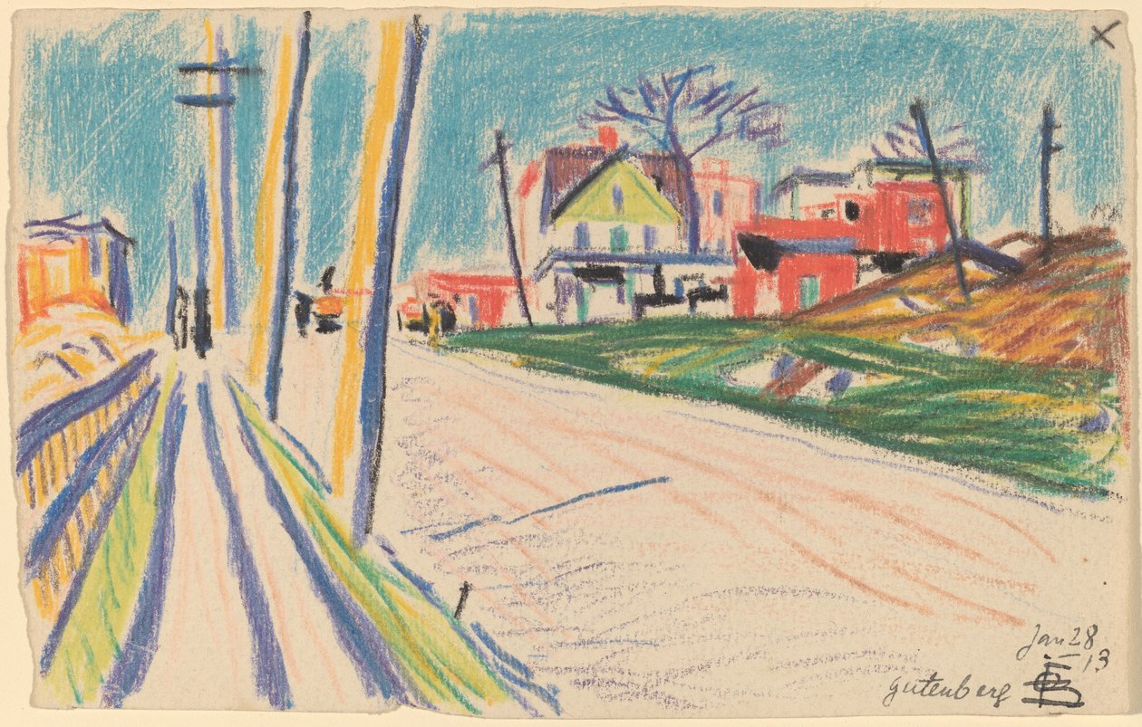 Gade i Bronx af Oscar F. Bluemner