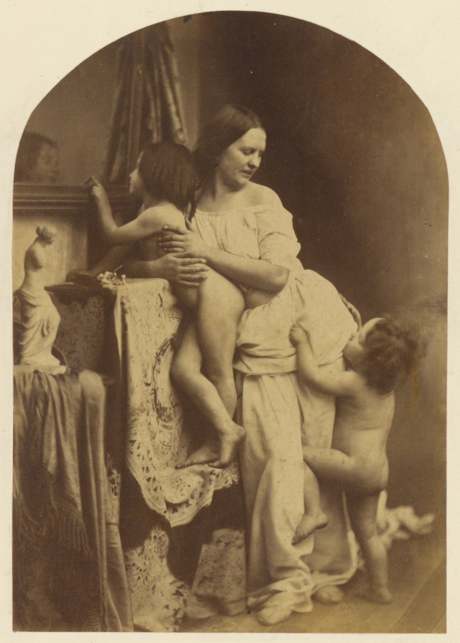 Madonna og barnet med Johannes Døberen af Oscar Gustave Rejlander