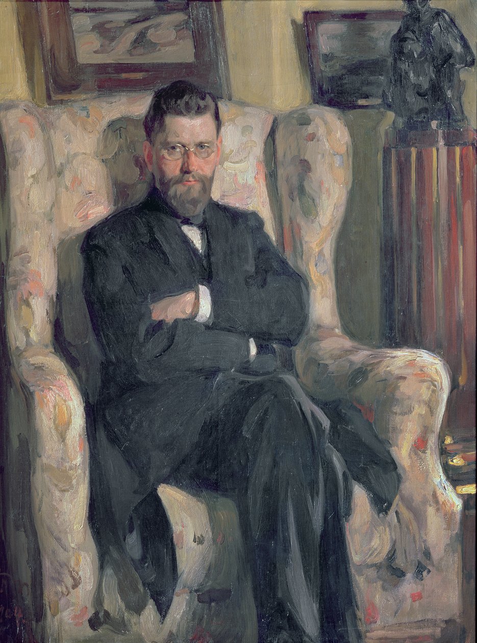 Portræt af samleren Alexei A. Bakhrushin (1865-1929) 1904 af Osip Emmanuilovich Braz