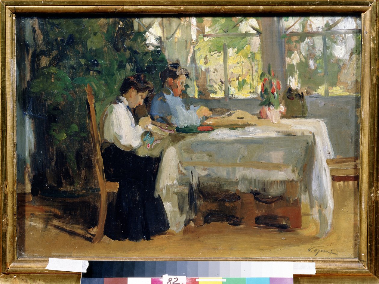 "Dance la Veranda" Peinture de Osip Emanuilovich Braz (1872-1936) State A. Radishchev Art Museum, Saratov af Osip Emmanuilovich Braz