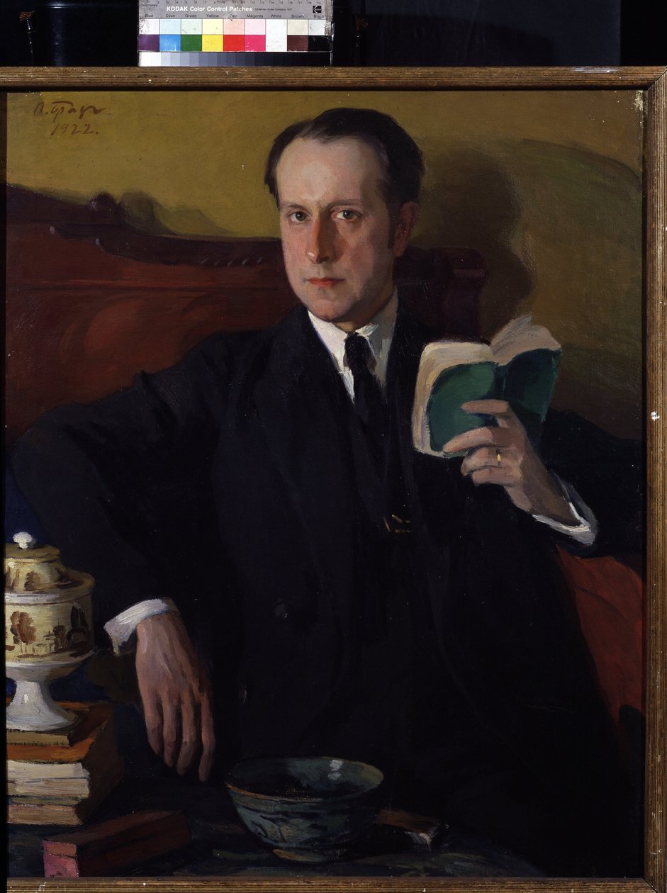 ""Portræt af den litauiske kunstner Mstislav Dobuzhinsky (Dobujinsky) (1875-1957)"" Maleri af Osip Emmanuilovich Braz (1872-1936) 1922 Museum of Private Collections i A. Pushkin Museum of Fine Arts, Moskva af Osip Emmanuilovich Braz