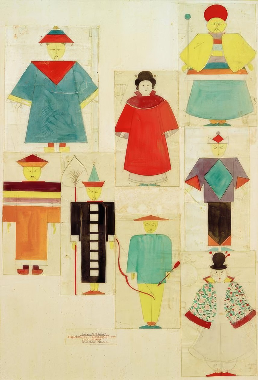 8 figurer af nattergalen af Oskar Schlemmer