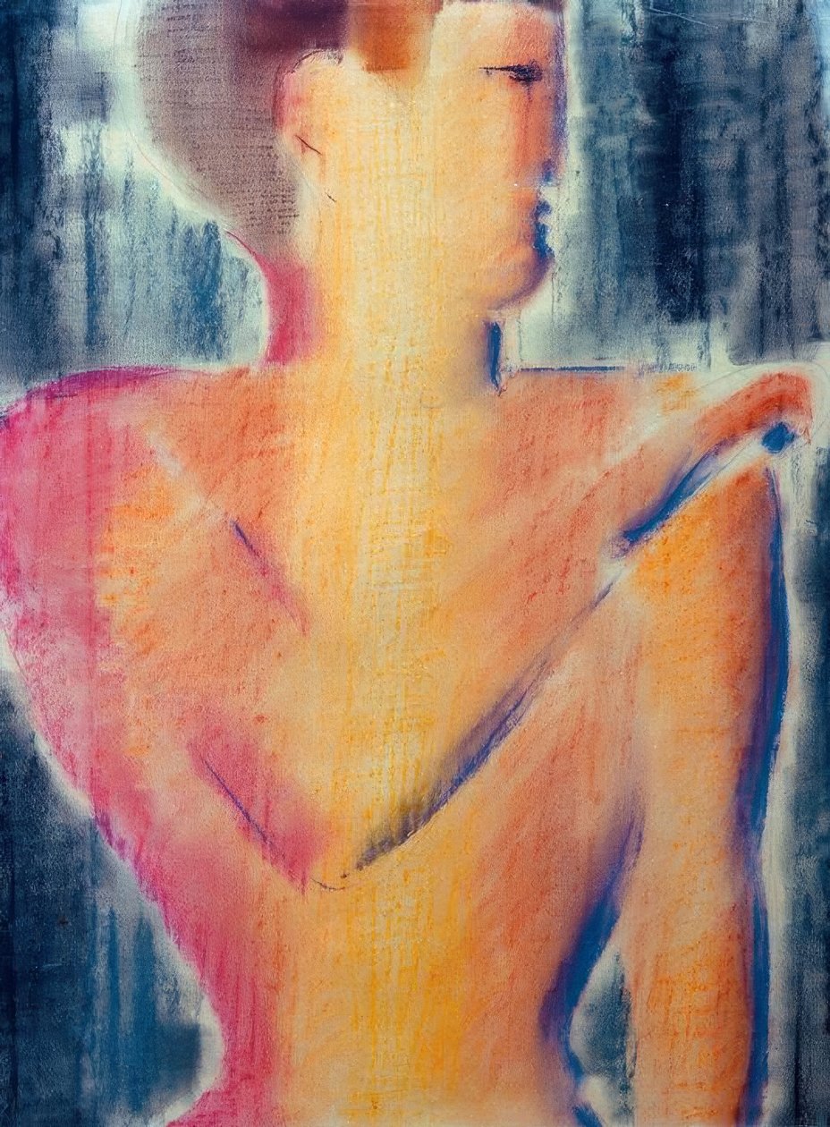 Mandsfigur til højre af Oskar Schlemmer