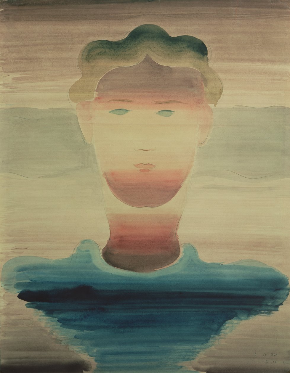 Stribet portræt, 1932 af Oskar Schlemmer