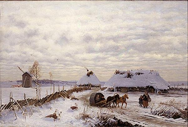 Vinterlandskab af Oskar Hoffmann
