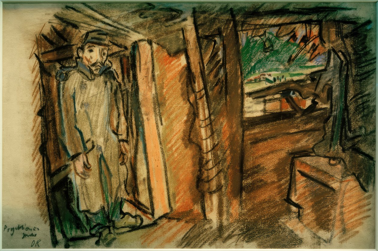 Projektionsriffel i overdækket position af Oskar Kokoschka
