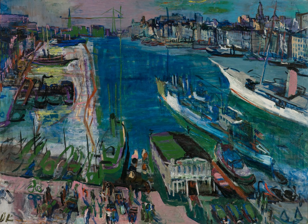 Havnen i Marseille II af Oskar Kokoschka