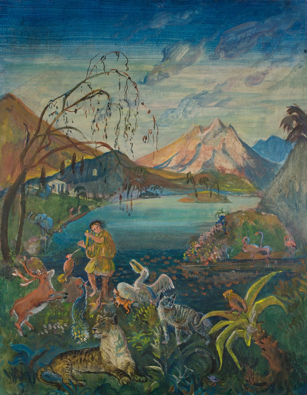 Orpheus blandt dyrene af Oskar Laske