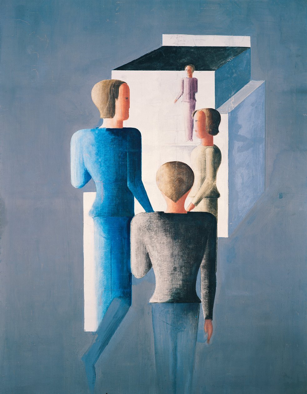 Fire figurer og en terning af Oskar Schlemmer