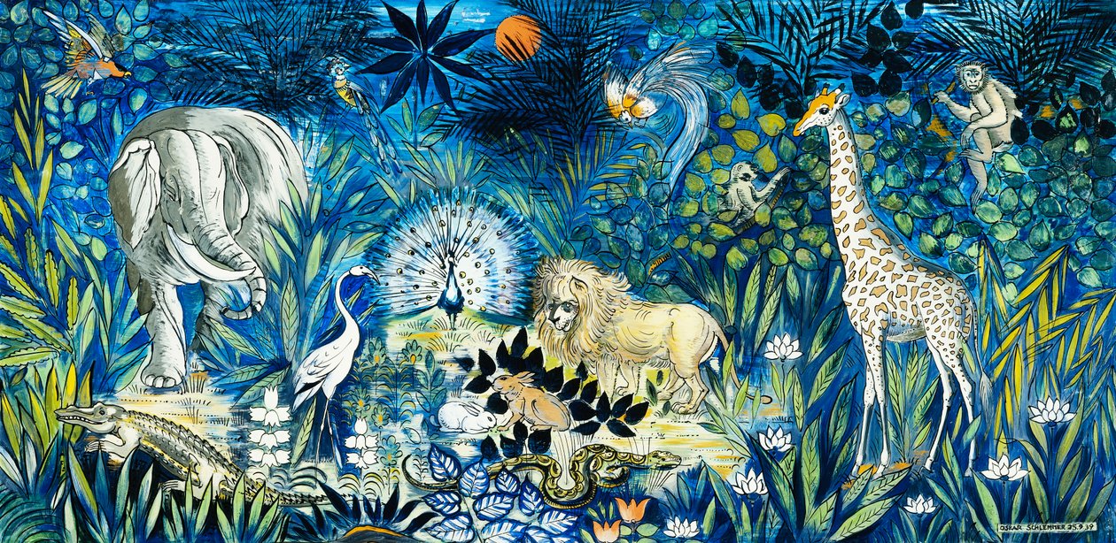 Wildlife Paradise; dyreparadis af Oskar Schlemmer
