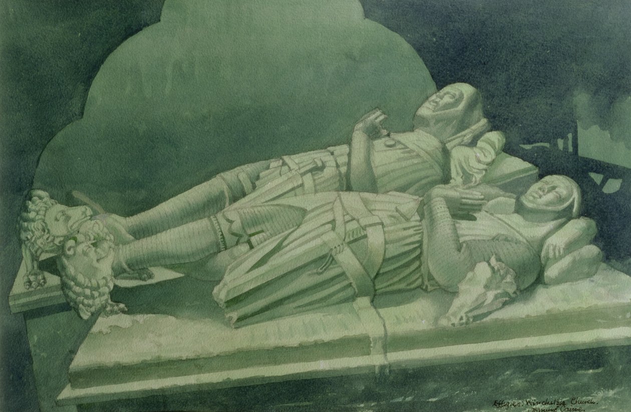 Effigies, Winchelsea Church (wc på papir) af Osmund Caine