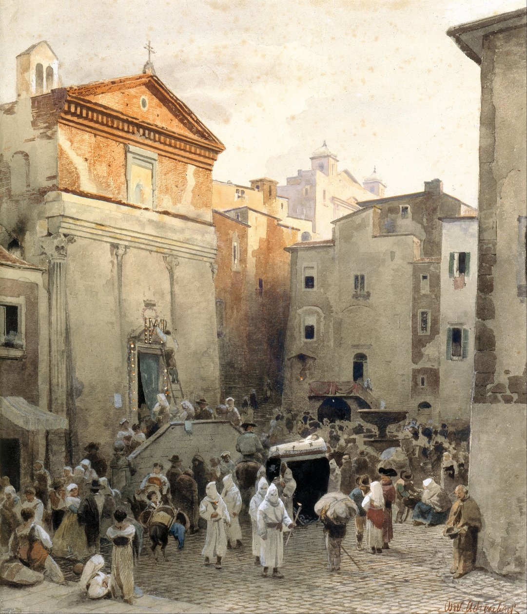 Begravelse i Palestrina af Oswald Achenbach