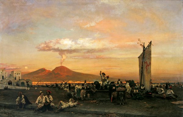 Kajen i Napoli, 1859 af Oswald Achenbach