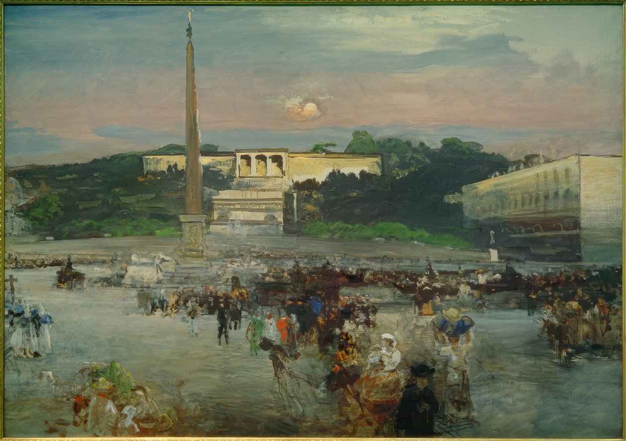Rom, Piazza del Popolo / maleri af Oswald Achenbach af Oswald Achenbach