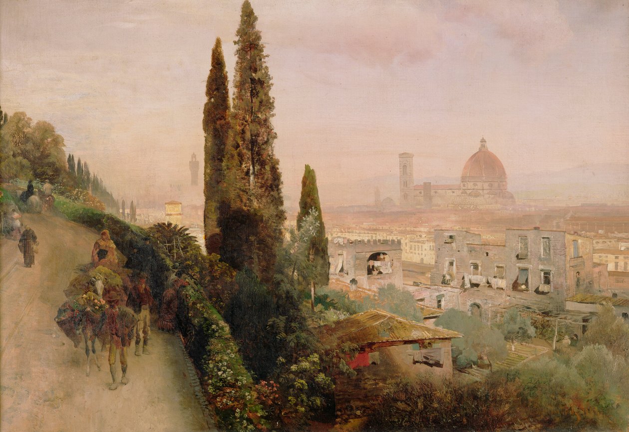 Firenze (olie på lærred) af Oswald Achenbach