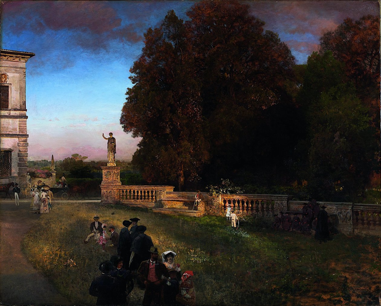 I parken ved Villa Borghese af Oswald Achenbach