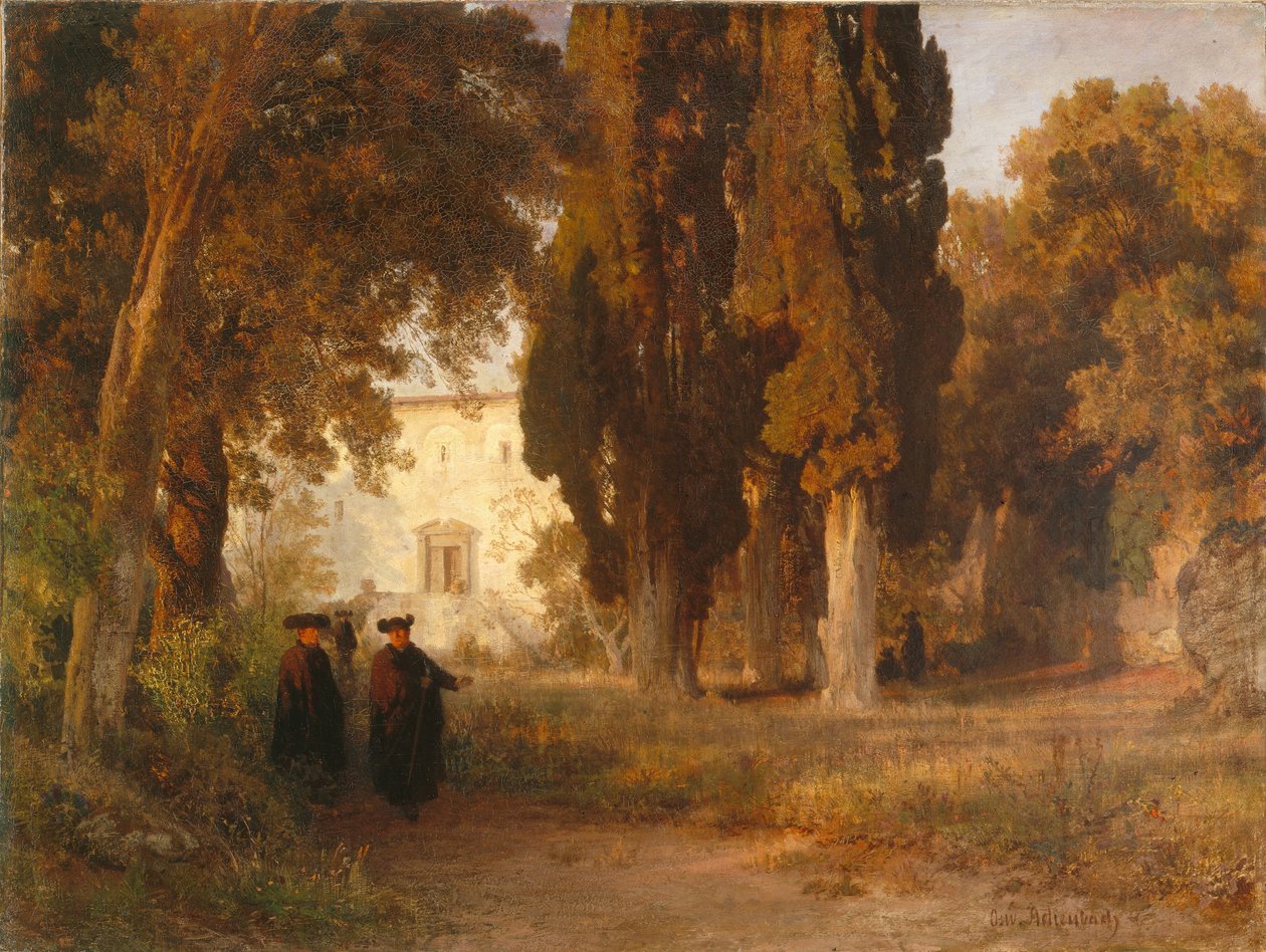 Klosterhaven, efter 1857 af Oswald Achenbach