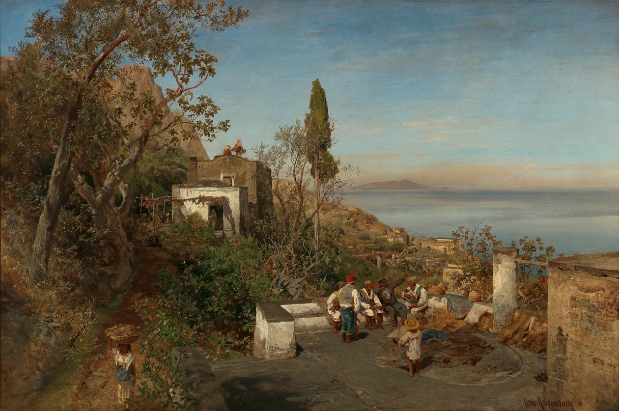 Udsigt over Napolibugten af Oswald Achenbach
