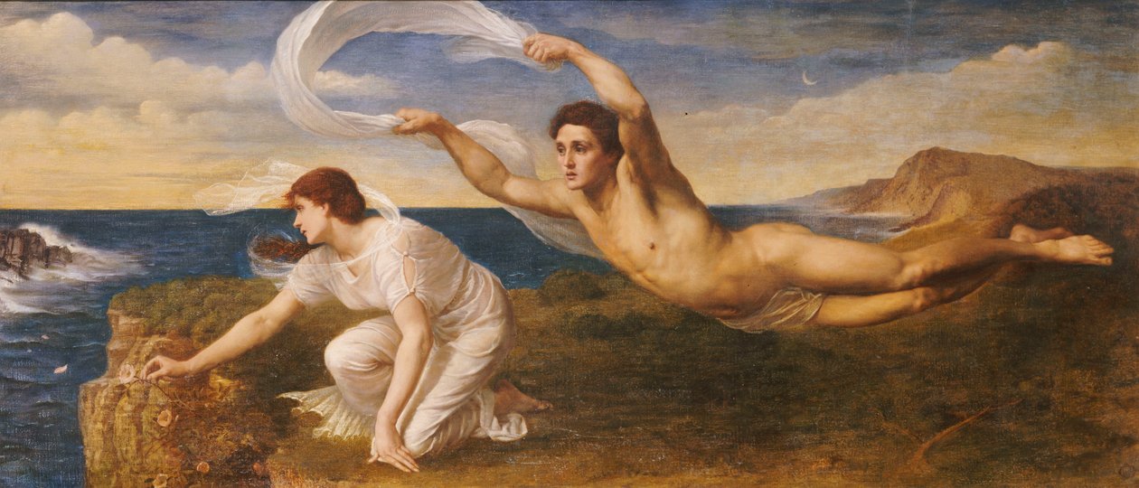 Boreas og Orithyia, ca. 1879 (olie på lærred) af Oswald von Glehn