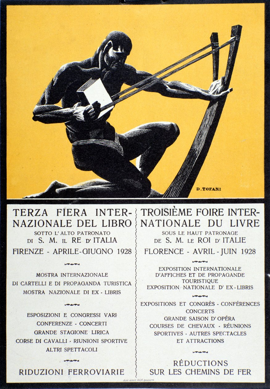 Reklameplakat for bogmessen i Firenze, april juni 1928 af Oswaldo (after) Tofani